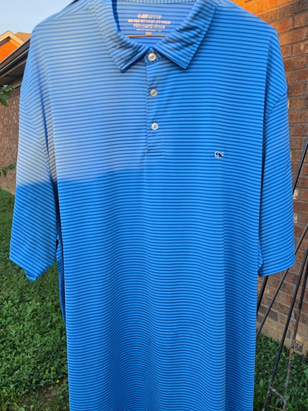 Vineyard Vines Golf Bradley Stripe Sankaty Polo Shirt XXL Blue